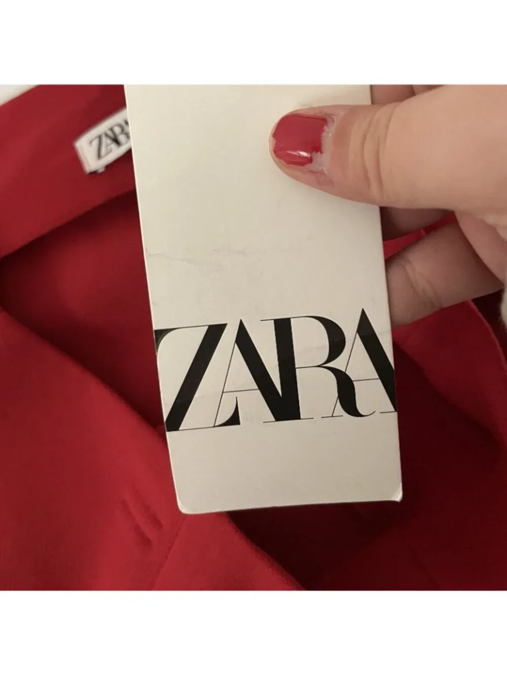 Zara Womens Wide Leg Cropped Trousers Size XL Red High Waisted 7149/266 NWT